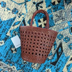 Reformation woven leather basket bag